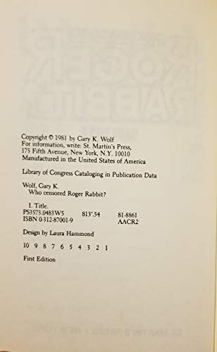 Who censored Roger Rabbit? 0312870019 Book Cover