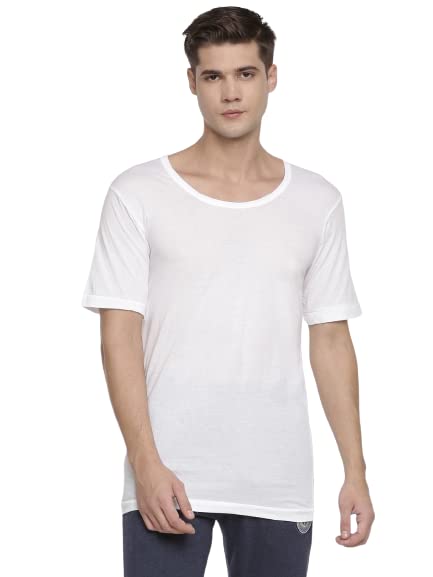 macroman m-series Regular Premium Cotton White Men's Vest| Size- 100 Cms| (Pack of 2)-picture-24