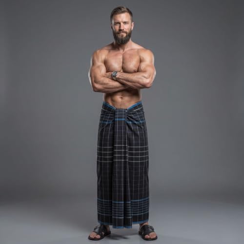 Image of Men's Cotton Lungi | Soft Breathable Wrap Around Lungi | Comfortable Daily & Home Wear for Men