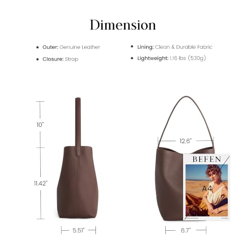 beful Coffee Brown Bucket Tote