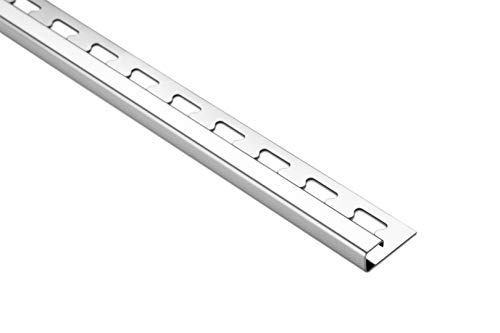 Carriles para baldosas HEXIM/carriles de acero inoxidable, plata brillante 2m - gran selección de alturas y perfiles de carriles, acero inoxidable V2A - perfil cuadrado de 9mm