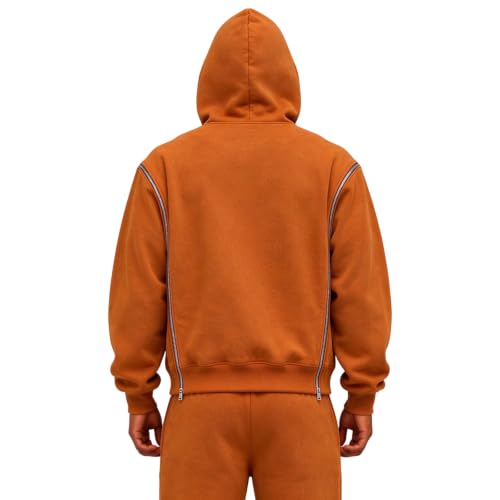 Hooded Sweatshirt Men Oversized Light Fleece Zip Up Jackets Fall Outfits - image 2