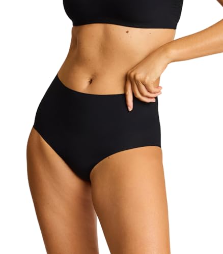 commando Classic High-Rise Bikini | Seamless High-Waist Panty | Luxe Microfiber Fabric | Raw-Cut Edges for Invisible Comfort | Black, L/XL
