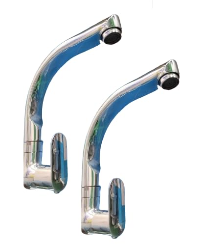 Stainless Steel Long Body taps for Bathroom (Brass Sink Coco Set of - 2)