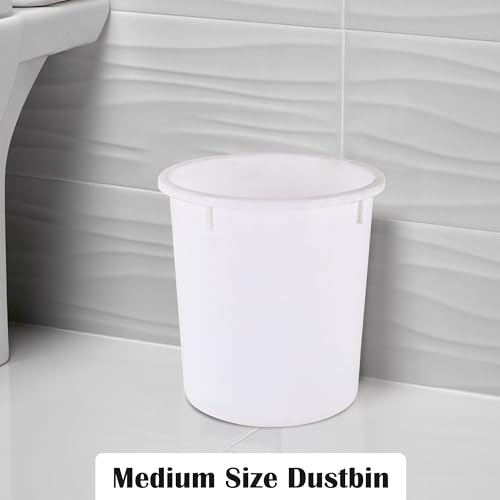 Image of Heart Home Pack of 2 Open-Top 5 Liters Dustbin for Bedroom, Bathroom & Kitchen | Durable & Portable Garbage Bin for Daily Household Use | Dustbin for Office /Small Spaces | White