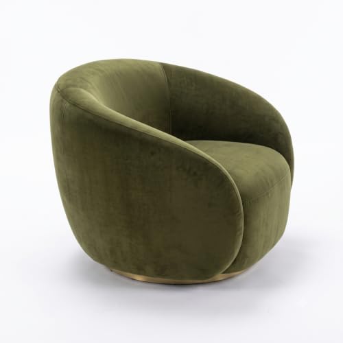 Image of Kingsman Furnitures Brok Swivel Luxury Accent Arm Chair 360 Degree Rotatable Sofa for Home | Bedroom, Living & Drawing Room | Ultra Soft and Comfortable for Lounge (Olive Green, Non-Swivel)
