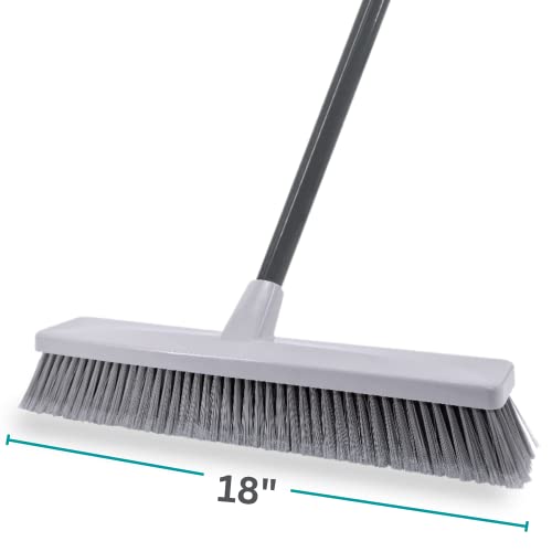 Radley & Stowe Push Broom With Dual-Textured Bristles | 18” Wide | Heavy Duty For Indoor & Outdoor Cleaning #TOP4