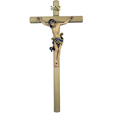 Toccare Beautiful Catholic Wall Crucifix - Hand Carved and Painted in Italy (Straight, Painted Corpus) Cover