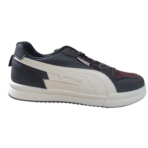 Image of Low-Top Lace-Up Sneakers, Multicolour Colourblock, Synthetic Leather