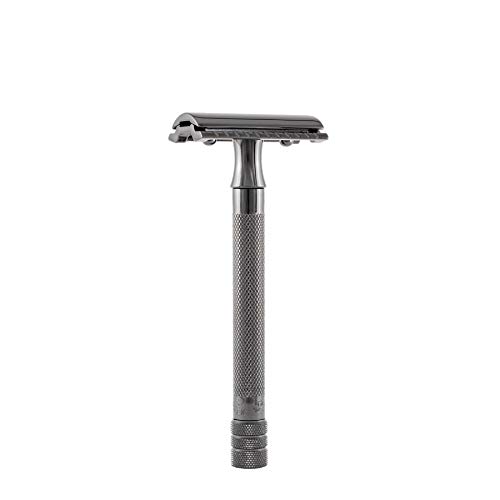 MERKUR Solingen - Veiligheidsscheermes, gesloten kam, PVD-coating, zwart