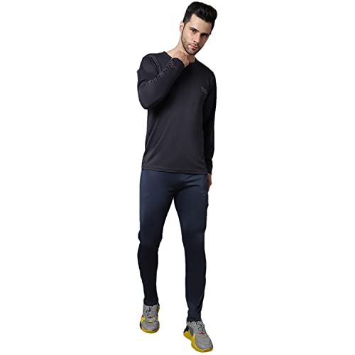Image of Mack Jonney Dryfit Lycra Solid Tracksuit Co-ord Set for Men (Pack of 2)-DRY T FS BLU BLK D10 BLU BLK 04-P