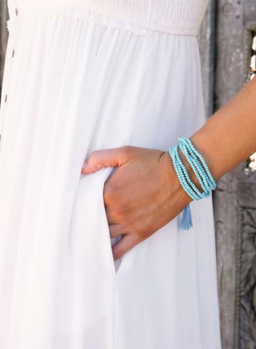 Dokotoo Womens Summer Dresses 2025 Sleeveless Spaghetti Strap Button Down Smocked Beach Vacation Long Maxi Dress with Pockets