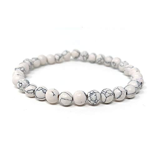SHOP-STORY - Stabiliserende armband van witte howliet, Eén maat, Witte Howliet