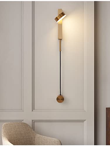 Applique murale LED salon dorée anti-éblouissement rotative à intensité variable - 7