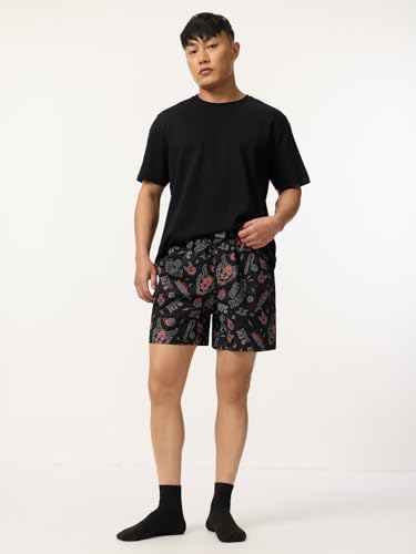 Image of The Souled Store Official Stranger Things: Hawkins Mens and Boys Regular fit Graphic Printed Cotton Green Color Men Boxer Shorts