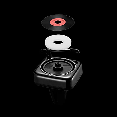 Image of Record Player Car Vent Clips Air Freshener Retro Style Album Cover Car Air Conditioning Outlet Clip Fragrance Diffuser Car Interior Decoration Accessories, Black