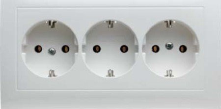 BERKER 3 prises S.1 blanc polaire mat 47661909 pour installation encastrée