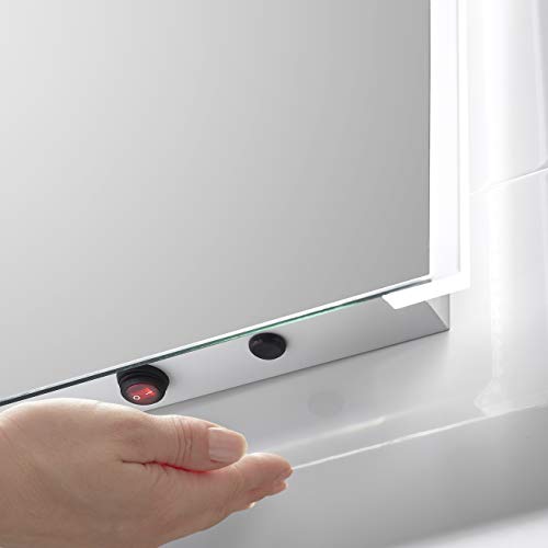 Pebble Grey™ Adara Illuminated LED Bathroom Mirror with built-in Bluetooth Speakers and Heated Demister Mirror Pad | Motion Sensor Switch | 600 x 800 | IP44 Rated | 10 Year Guarantee