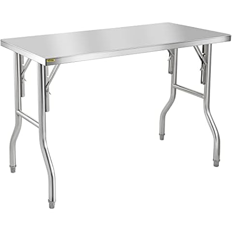 VEVOR Table de Travail Pliable en Acier Inoxydable Cover