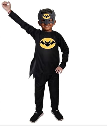 Image of Raj Costume Boys Superhero Costume Set with Mask | Blue Red Full Sleeve T-Shirt & Track Pants | Kids Fancy Dress for Birthday Party, School Function|Stretchable Comfortable