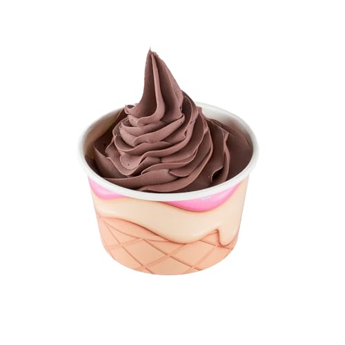 Image of Restaurantware Ice Cream Cups 50 Pack of 8 oz Leak-Resistant Disposable Dessert Bowl Frozen Yogurt Cup Round Paper Container For Cold And Hot Desserts