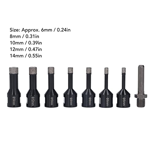 Set 7 Pzas Broca Diamante Brazada 6-14 mm con Rosca M14 miniatura 4