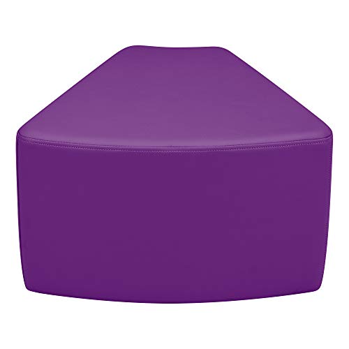 Image of Sprogs 12 inch H Structured Wedge Stool -Flexible Modular Collaborative Soft Seating for Office, Home, Lounge and School Classrooms with Durable Frame -Purple