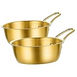 BESTonZON 2 Piezas Tazón De Vino De Arroz Con Mango Copas De Vino De Arroz Coreano Tazones De Vino De Arroz Coreano Cuenco De Piedra Coreano Soja Tazón De Bocadillos Acero Inoxidable Francés