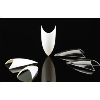 Bundle 2 Items: Cala Professional 100 Nail Tips Stiletto Natural (#87128n) + 3 Way Nail Buffer