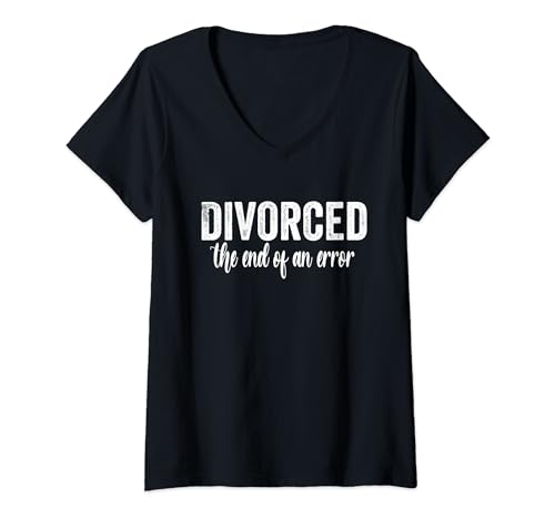 Mujer Fin divorciado de un error Divorciado AF Funny Divorce Party Camiseta Cuello V