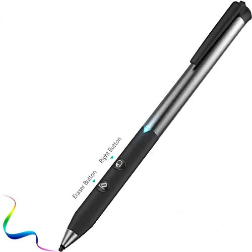 Stylus Pen for Touch Screen, Rechargeable Sur-face Pen with 4096 Levels Pressure Sensitivity 500hrs Continuous Use & 180 Days Standby Compatible with Sur-face Pro Series/Book/Go/Studio/Neo (Black-A)