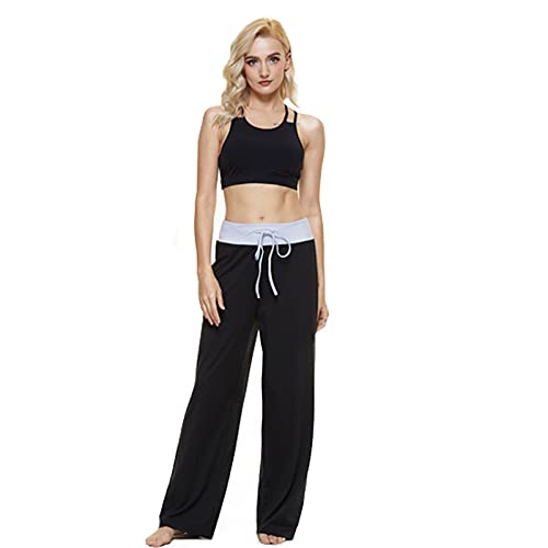 ccko Women's Comfy Casual Stretch Pajama Pants Tie Dye Drawstring Palazzo Lounge Pants Wide Leg for All Seasons2