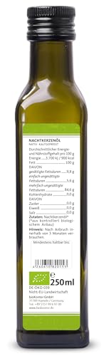 Bio Nachtkerzenöl 250ml nativ und kaltgepresst I 100% rein von bioKontor