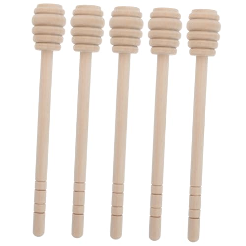 NAMOARLY 5pcs Honey Stirring Spoon Honey Wand Stick Honey Stick Honey Stirring Rods Honey Stirring Sticks Cocktail Syrup Honey Stirrers for Tea Honey Spoon Jam Dipper re-usable