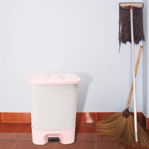 Image of Premium Step-On Padel Dustbin For Kitchen And Home | Garbage Bin With Removable Bucket And Smooth Paddle Mechanism | Wastebin For Office, Bathroom, Bedroom (19 LITER, GREY)