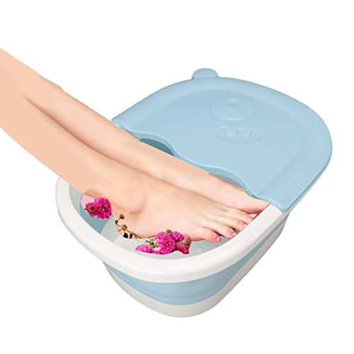 Tina plástica plegable para remojar pies Jeanoko azul miniatura 4