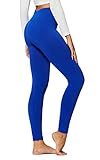 Conceited Fleece Lined Leggings for Women in 20 Colors - Reg & Plus Size - Warm Winter Sweatpants Thermal Yoga Cobalt Blue - Large - X-Large