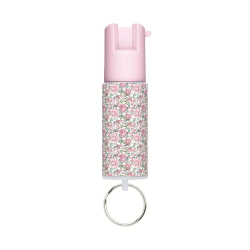 Sabre Floral Pepper Spray with Key Ring, Easy Carry and Fast Access, Up to 3X Protection - Up to 10 Seconds Spray Time, Professional Grade OC Spray, Twist Lock Safety, UV Marking Dye, 0.54 fl oz