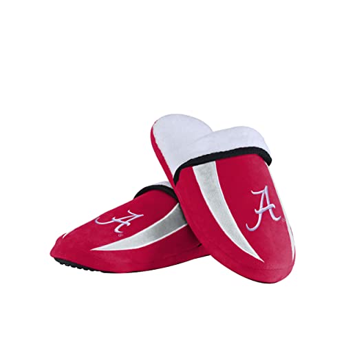 Image of FOCO mens NCAA College Team Logo Sherpa Moccasin Slippers
