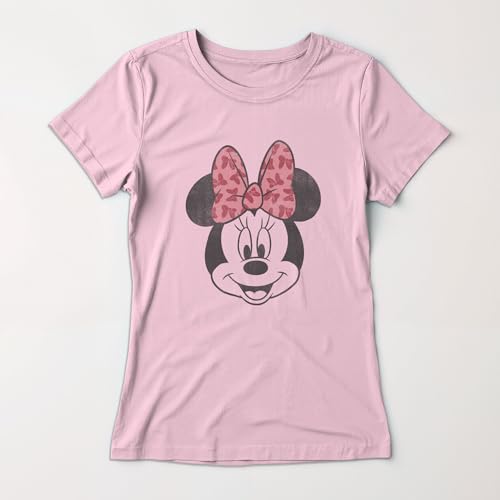 Girl's Mickey & Friends Minnie Face T-Shirt - Light Pink - Small