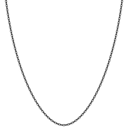 [新宿銀の蔵] いぶし あずきチェーン 長さ38～60cm (55cm) 幅約1.8mm 薄め 引き輪金具 シルバー925 ネックレス チェーン sv925（Amazon）
