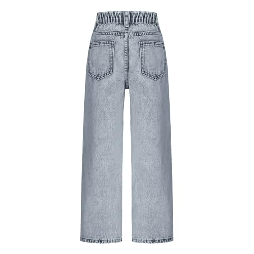 Jeans for Girls Baggy Wide Leg High Elastic Waisted Denim Pants Y2K Boyfriend Skater Streetwear Trousers with Pockets2