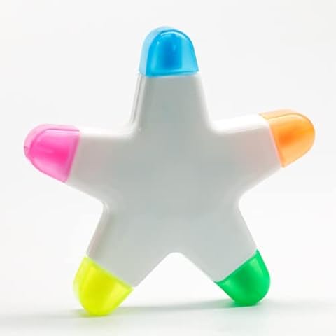 IB KOOT Pack of 1 Star Highlighters Marker Pen Chisel Tip Novelty Plastic Star Shape Highlighter Pens Cover