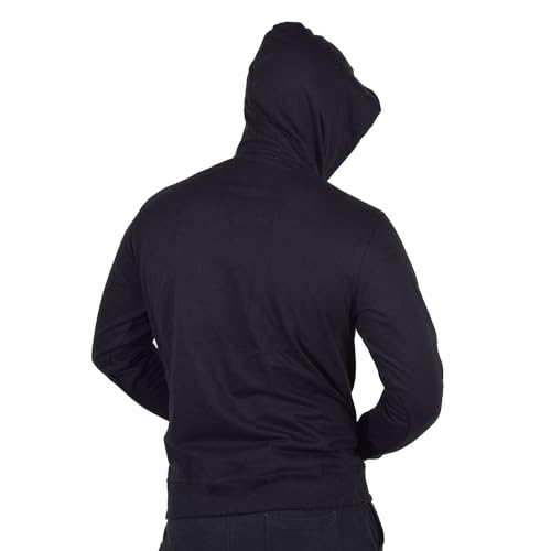 Image of Teemoods Solid Hooded Sweatshirt for Men - Regular Fit Fleece Pullover Hoodie with Front Pocket, Long Sleeve Casual Blouson Top - Black, Navy, and Grey