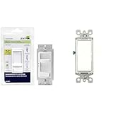 Leviton SureSlide Dimmer Switch for Dimmable LED, Halogen and Incandescent Bulbs, 6674-P0W, White with Decora 3-Way Switch