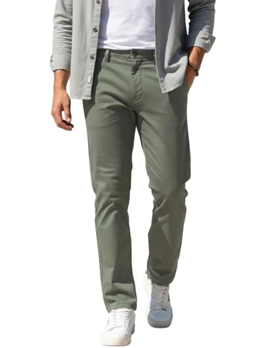 Image of Urbano Fashion Men's Straight Fit Mid Rise Cotton Casual Chinos Trousers Stretch
