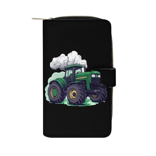 Tractor Green Womens PU Leather Wallet Long Purse Clutch Organizer for Office Travel