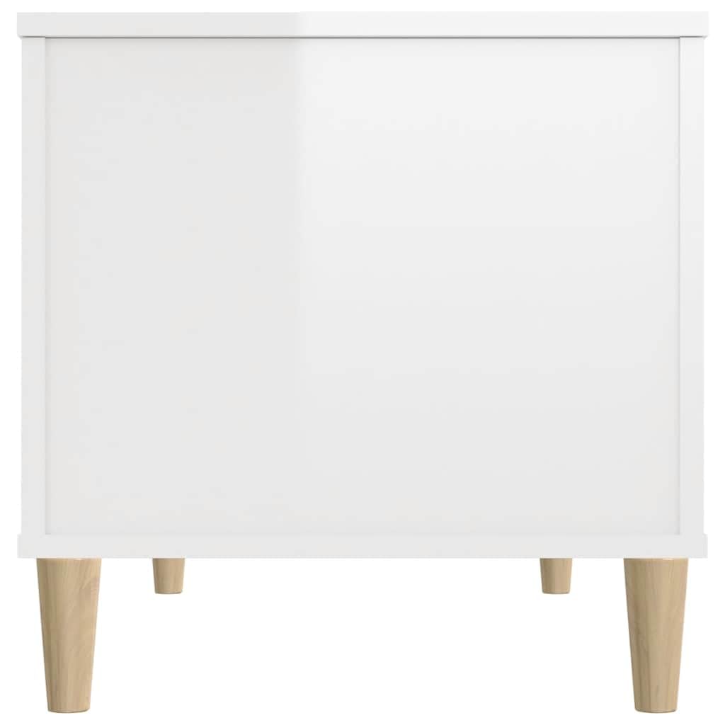 vidaXL mesa de Centro Madera Contrachapada Blanco Brillo 90x44,5x45 cm