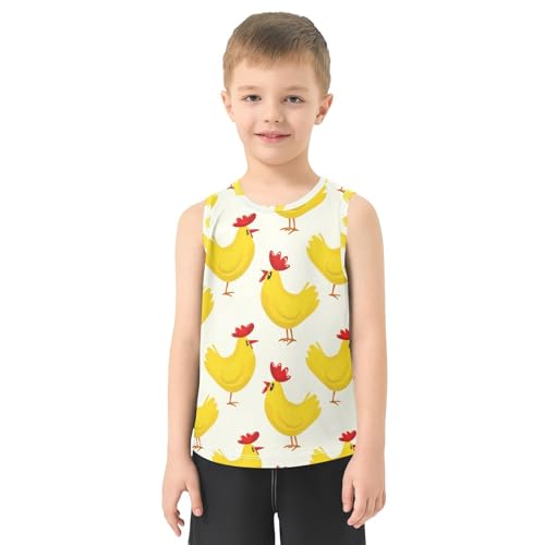 J JOYSAY Cartoon Rooster Beige Boys Tank Top Sleeveless Muscle Shirts Quick Dry Kids T-Shirts 3-15T2
