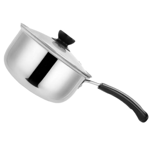 Gadpiparty Olla Pequeña de Acero Inoxidable con Tapa Antiadherente y Mango Resistente al Calor para Cocinar Leche Sopas y Fideos Cocina de Inducción Práctica y Versátil para Guisos y Vapor